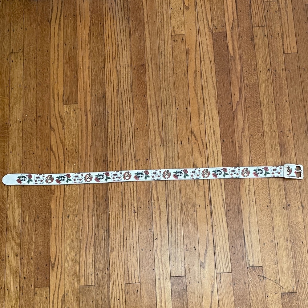 Floral White Belt